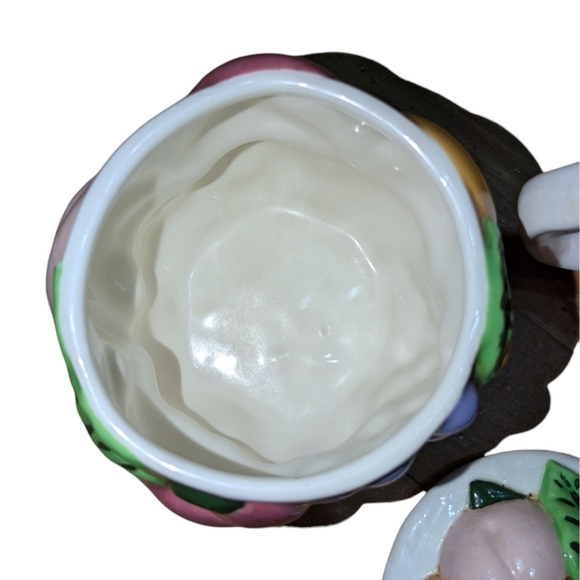 Diane Levesque| Vintage 1970s/80s 3D Fruit Glazed Ceramic Sugar & Creamer Set - Picture 11 of 12